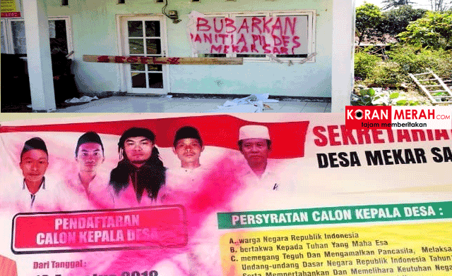 kantor desa mekar sari disegel