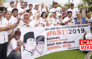 Sorot Kondisi Bangsa, Relawan PASTI NTB Siap Menangkan Prabowo-Sandi
