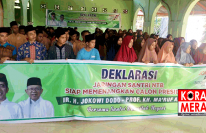 Jaringan Santri NTB Dukung Jokowi-Ma’ruf