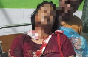 Suami Ngamuk Dengan Parang, Seorang Istri di Pelambik Bersimbah Darah